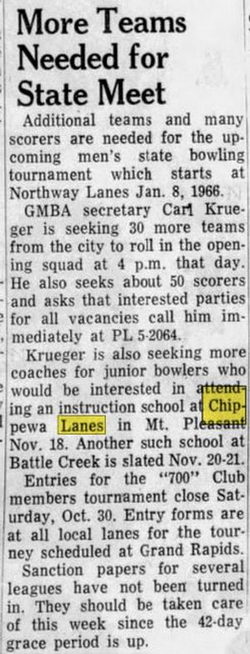 Chippewa Lanes - Oct 20 1965 Article